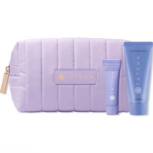 Tatcha bag with 2 skincare samples Purple